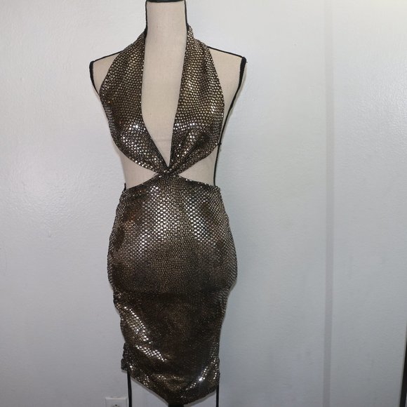 Kimcine Curve Dresses & Skirts - Kimcine Curve Sequin Dot Open Back Dress